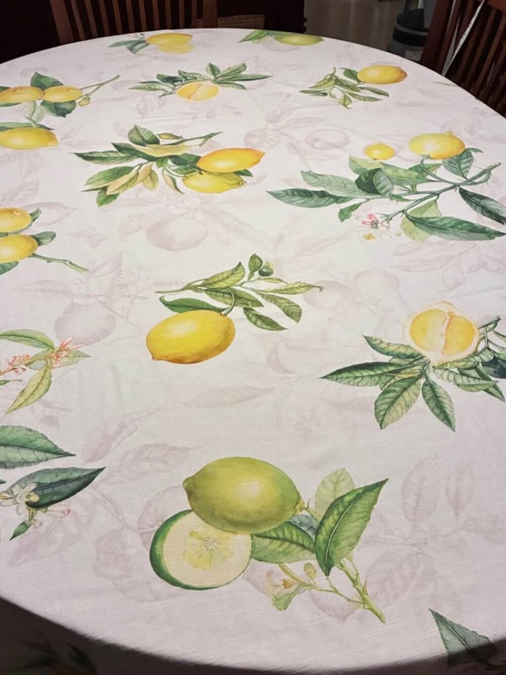 Maison D'Hermine (60” x 100”) Lemon Citrus Cotton Tablecloth